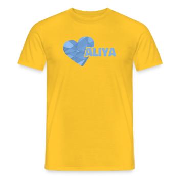 Aliya as a daughter - Men's T-Shirt - yellow - Front - AI Model Male 178 dark (178cm)