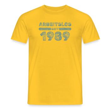 1989 - Männer T-Shirt - Gelb - Vorne - AI Model Male 178 dark (178cm)