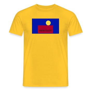 Heikritschi Icon in Blau - Männer T-Shirt - Gelb - Vorne - AI Model Male 178 dark (178cm)