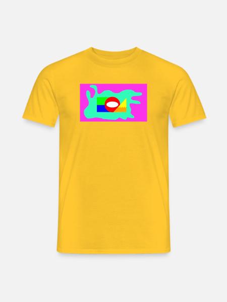 Geometrische Farbblock Collage Neon - Männer T-Shirt - Gelb