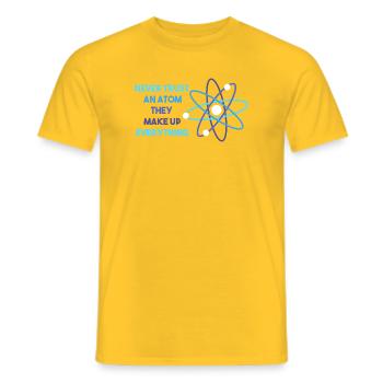 Chemielehrer Chemie Chemiker Atom - Männer T-Shirt - Gelb - Vorne - AI Model Male 178 dark (178cm)