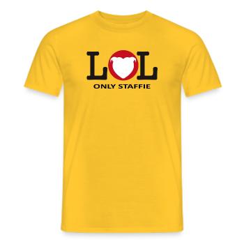 LOL Heart Head - 028 - Men's T-Shirt - yellow - Front - AI Model Male 178 dark (178cm)
