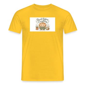 Bread mainly cuddly rolls - Men's T-Shirt - yellow - Front - AI Model Male 178 dark (178cm)