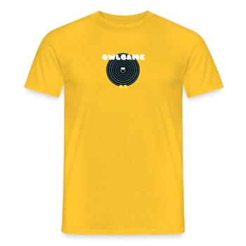 Eule in Neonspiralen - Männer T-Shirt - Gelb - Vorne - AI Model Male 178 dark (178cm)