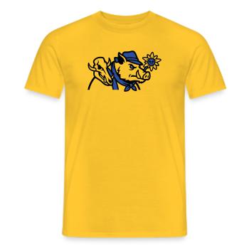 Wild Boar Skull Logo - Men's T-Shirt - yellow - Front - AI Model Male 178 dark (178cm)