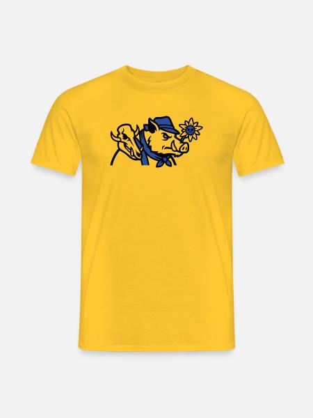 Wildschwein Schaedel Logo - Männer T-Shirt - Gelb