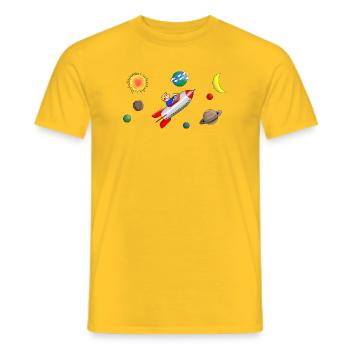 freedom - Men's T-Shirt - yellow - Front - AI Model Male 178 dark (178cm)