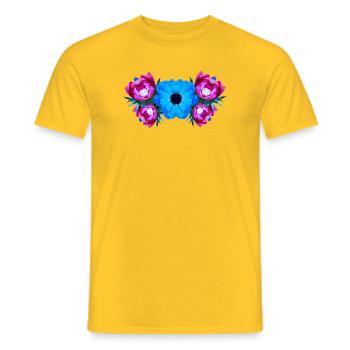 shirt blumenmuster, Anemonenmuster wasserfarbe - Männer T-Shirt - Gelb - Vorne - AI Model Male 178 dark (178cm)
