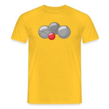 Boules de boules pour joueurs de bouler et de pétanque - T-shirt homme - jaune - Devant - AI Model Male 178 dark (178cm)