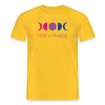 LGBTQ Pride Month - Not a Phase - Bisexual - Men's T-Shirt - yellow - Front - AI Model Male 178 dark (178cm)