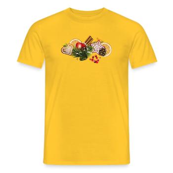 Biscuits de Noël - T-shirt homme - jaune - Devant - AI Model Male 178 dark (178cm)