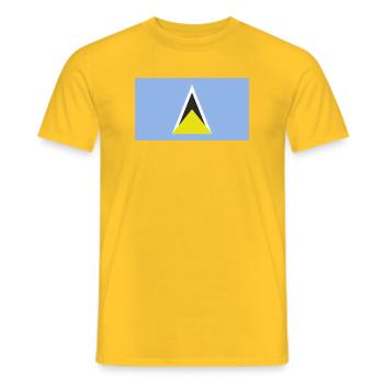 Karibische Flagge von Saint Lucia - Männer T-Shirt - Gelb - Vorne - AI Model Male 178 dark (178cm)