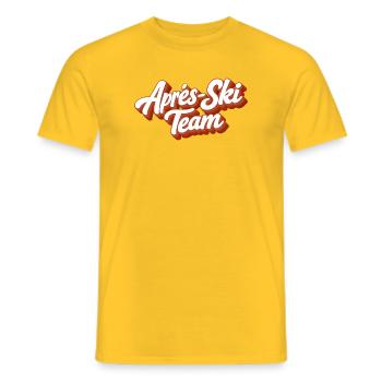 L’équipe de ski APRrès - T-shirt homme - jaune - Devant - AI Model Male 178 dark (178cm)