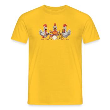 Chickens Music - Men's T-Shirt - yellow - Front - AI Model Male 178 dark (178cm)