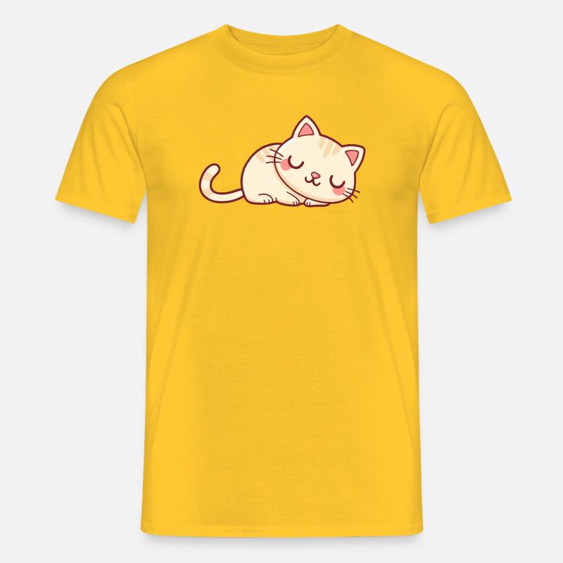 Soft Sleeper Kitten - Men's T-Shirt - yellow