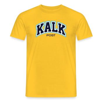 KalkPost3 - Men's T-Shirt - yellow - Front - AI Model Male 178 dark (178cm)