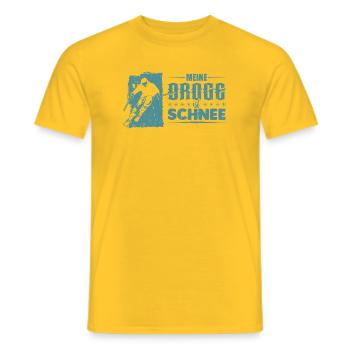 Skifahrer Ski Meine Droge ist Schnee - Männer T-Shirt - Gelb - Vorne - AI Model Male 178 dark (178cm)