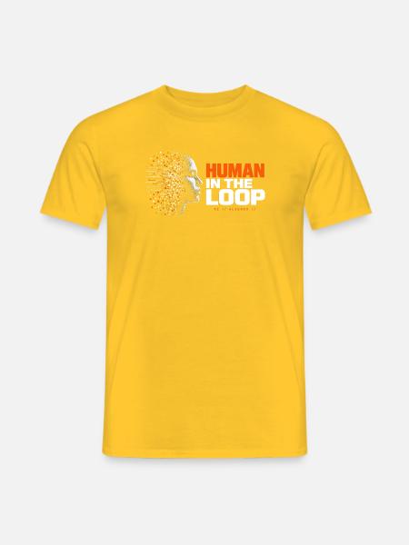Mensch in der Schleife - Männer T-Shirt - Gelb