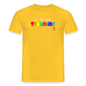 Ich bin jetzt Schulkind - Männer T-Shirt - Gelb - Vorne - AI Model Male 178 dark (178cm)