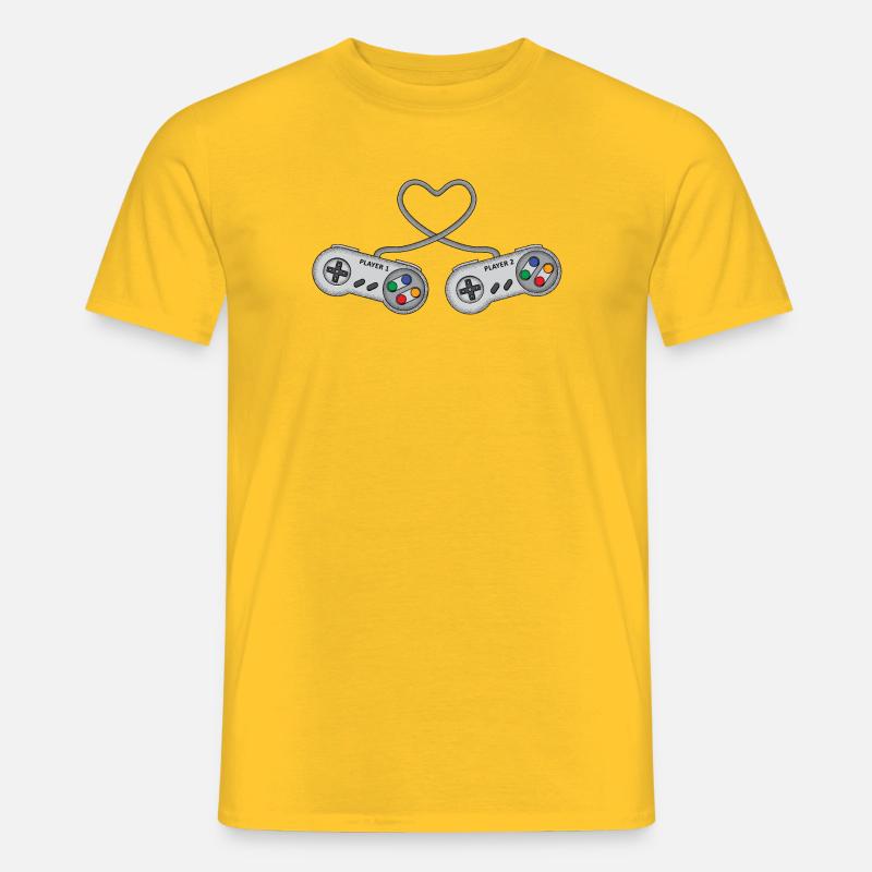 DreamTeam Controller A Gaming Game Konsole - Männer T-Shirt - Gelb