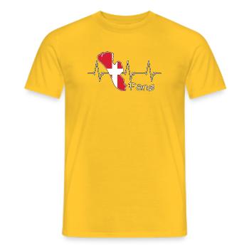Fanø Fanö Heartbeat Denmark Design - Men's T-Shirt - yellow - Front - AI Model Male 178 dark (178cm)