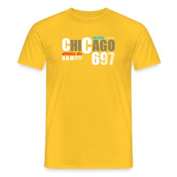 Urbanes Chicago Street Art Design - Männer T-Shirt - Gelb - Vorne - AI Model Male 178 dark (178cm)