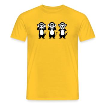 Trois singes - T-shirt homme - jaune - Devant - AI Model Male 178 dark (178cm)
