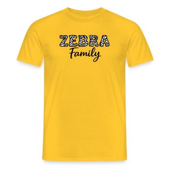 ZEBRA Family, pour une famille de zèbres hpi - T-shirt homme - jaune - Devant - AI Model Male 178 dark (178cm)