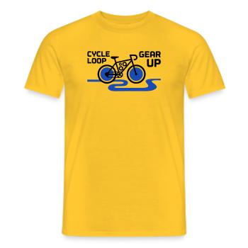 Motivational Gear Up Bicycle Loop - Men's T-Shirt - yellow - Front - AI Model Male 178 dark (178cm)