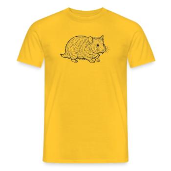 Komplexes Linienkunst-Hamstermuster - Männer T-Shirt - Gelb - Vorne - AI Model Male 178 dark (178cm)