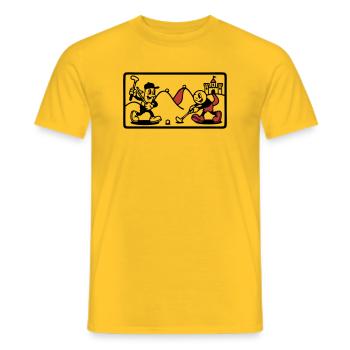 Minigolf Retro Cartoon Golfball JGA Team - Männer T-Shirt - Gelb - Vorne - AI Model Male 178 dark (178cm)