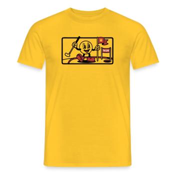 Minigolf Retro Cartoon Golfball JGA Team - Männer T-Shirt - Gelb - Vorne - AI Model Male 178 dark (178cm)