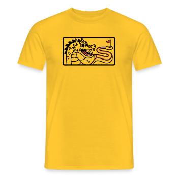 Minigolf Retro Cartoon Golfball JGA Team - Männer T-Shirt - Gelb - Vorne - AI Model Male 178 dark (178cm)
