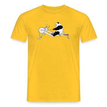 Panda sur l’aviron - T-shirt homme - jaune - Devant - AI Model Male 178 dark (178cm)