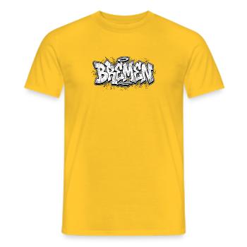 Hip Hop graffiti de Brême - T-shirt homme - jaune - Devant - AI Model Male 178 dark (178cm)