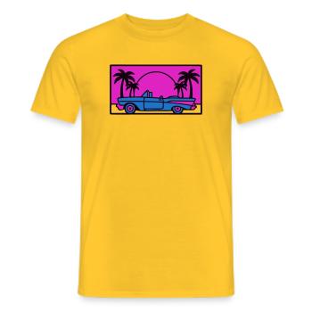 Retro 80er Auto Logo - Männer T-Shirt - Gelb - Vorne - AI Model Male 178 dark (178cm)