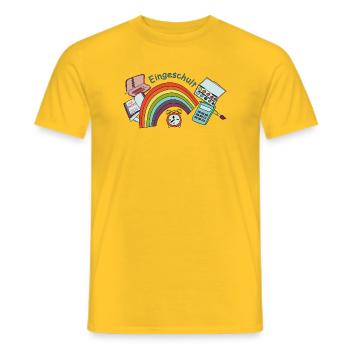 Schulstart Regenbogen  - Männer T-Shirt - Gelb - Vorne - AI Model Male 178 dark (178cm)