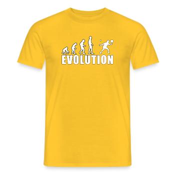 Evolution Padel Professional History Gift - Men's T-Shirt - yellow - Front - AI Model Male 178 dark (178cm)