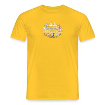 Wenn ich schlafe, bin ich ganz lieb Spruch - Männer T-Shirt - Gelb - Vorne - AI Model Male 178 dark (178cm)