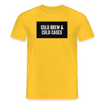 Cold Brew & Cold Cases - Männer T-Shirt - Gelb - Vorne - AI Model Male 178 dark (178cm)