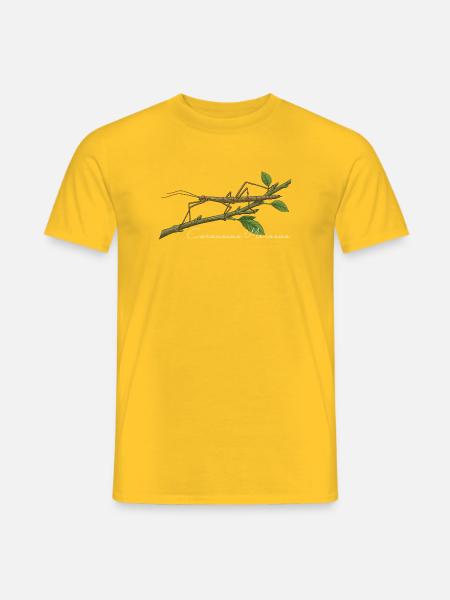 Indische Stabschrecke Carausius morosus - Männer T-Shirt - Gelb