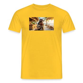 Ameisenbär mixt sein Lieblingsfeiertagsgetränk - Männer T-Shirt - Gelb - Vorne - AI Model Male 178 dark (178cm)
