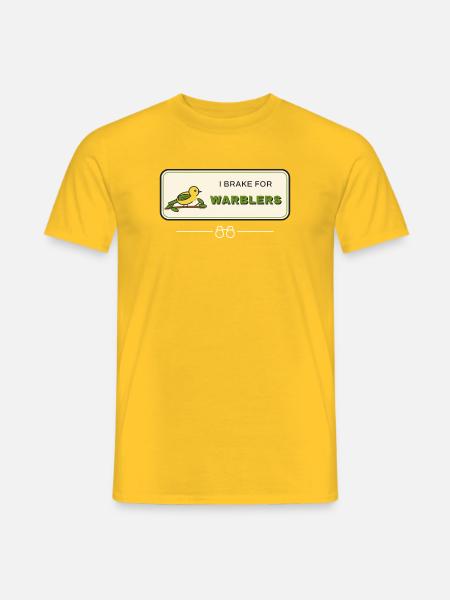 Ich bremse für Waldsänger – Vogelbeobachtung - Männer T-Shirt - Gelb