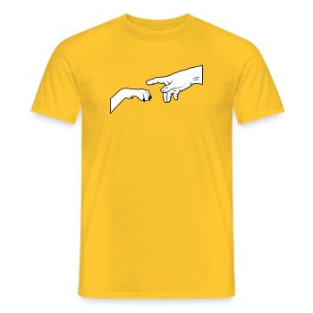Dog Paw - Give Paw - Men's T-Shirt - yellow - Front - AI Model Male 178 dark (178cm)