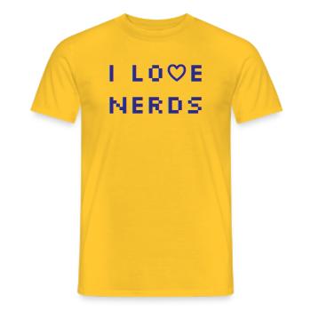 J’adore les nerds - T-shirt homme - jaune - Devant - AI Model Male 178 dark (178cm)