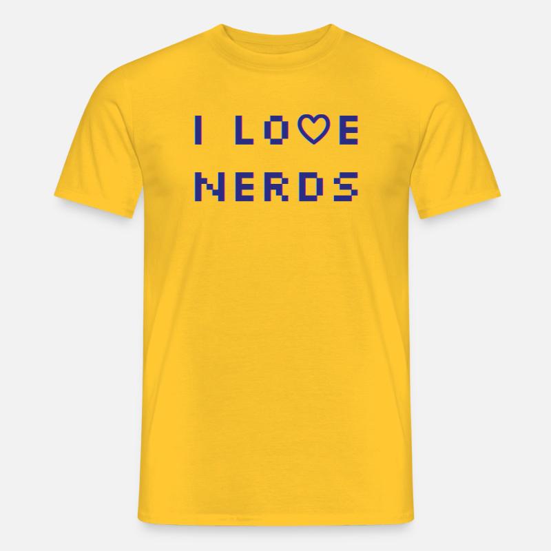 I love Nerds - Männer T-Shirt - Gelb