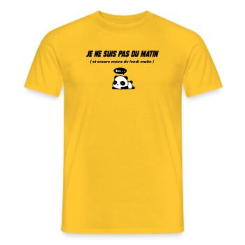 Sleeper Panda Illustration - Men's T-Shirt - yellow - Front - AI Model Male 178 dark (178cm)