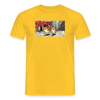 Anime Katzen Wettlauf - Männer T-Shirt - Gelb - Vorne - AI Model Male 178 dark (178cm)