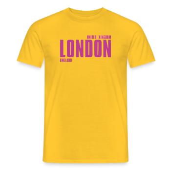 Pink London Typography T-shirt - Men's T-Shirt - yellow - Front - AI Model Male 178 dark (178cm)
