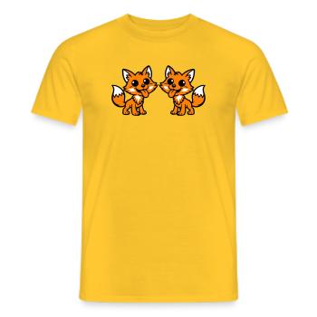 Fuchs Paar - Männer T-Shirt - Gelb - Vorne - AI Model Male 178 dark (178cm)